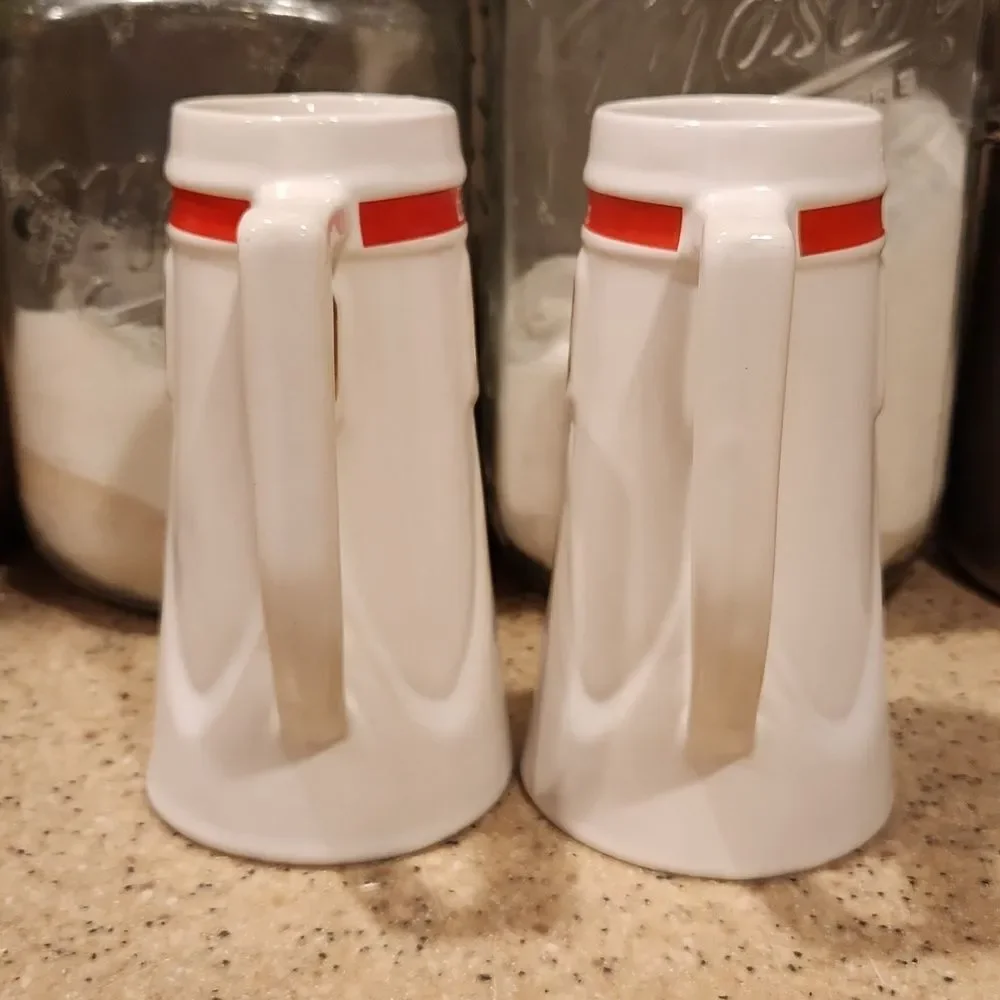 Vintage Budweiser Anheiser Busch Beer Steins Set of 2 12 oz.